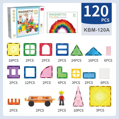 Kebo 透光彩窗磁力片益智幾何積木 120/150片 Magnetic Tiles Creative Building Block 120/150pcs