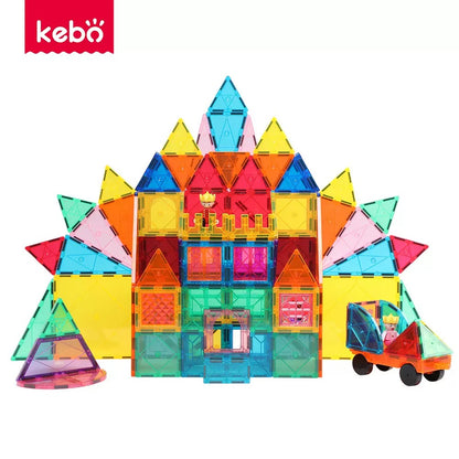 Kebo 透光彩窗磁力片益智幾何積木 120/150片 Magnetic Tiles Creative Building Block 120/150pcs