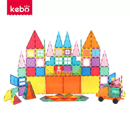 Kebo 透光彩窗磁力片益智幾何積木 120/150片 Magnetic Tiles Creative Building Block 120/150pcs