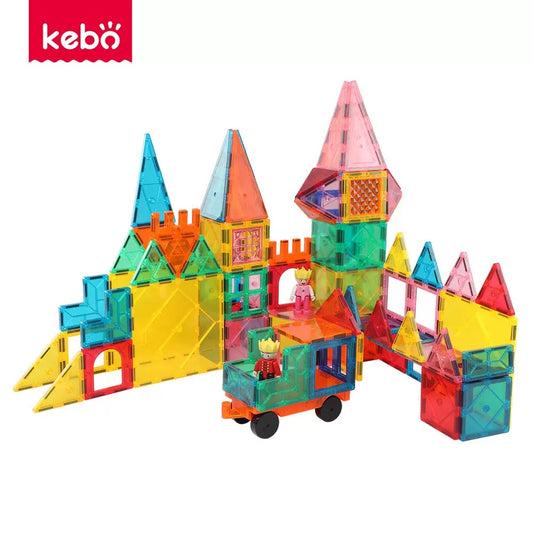 Kebo 透光彩窗磁力片益智幾何積木 120/150片 Magnetic Tiles Creative Building Block 120/150pcs