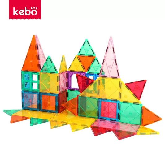 Kebo 透光彩窗磁力片益智幾何積木 120/150片 Magnetic Tiles Creative Building Block 120/150pcs