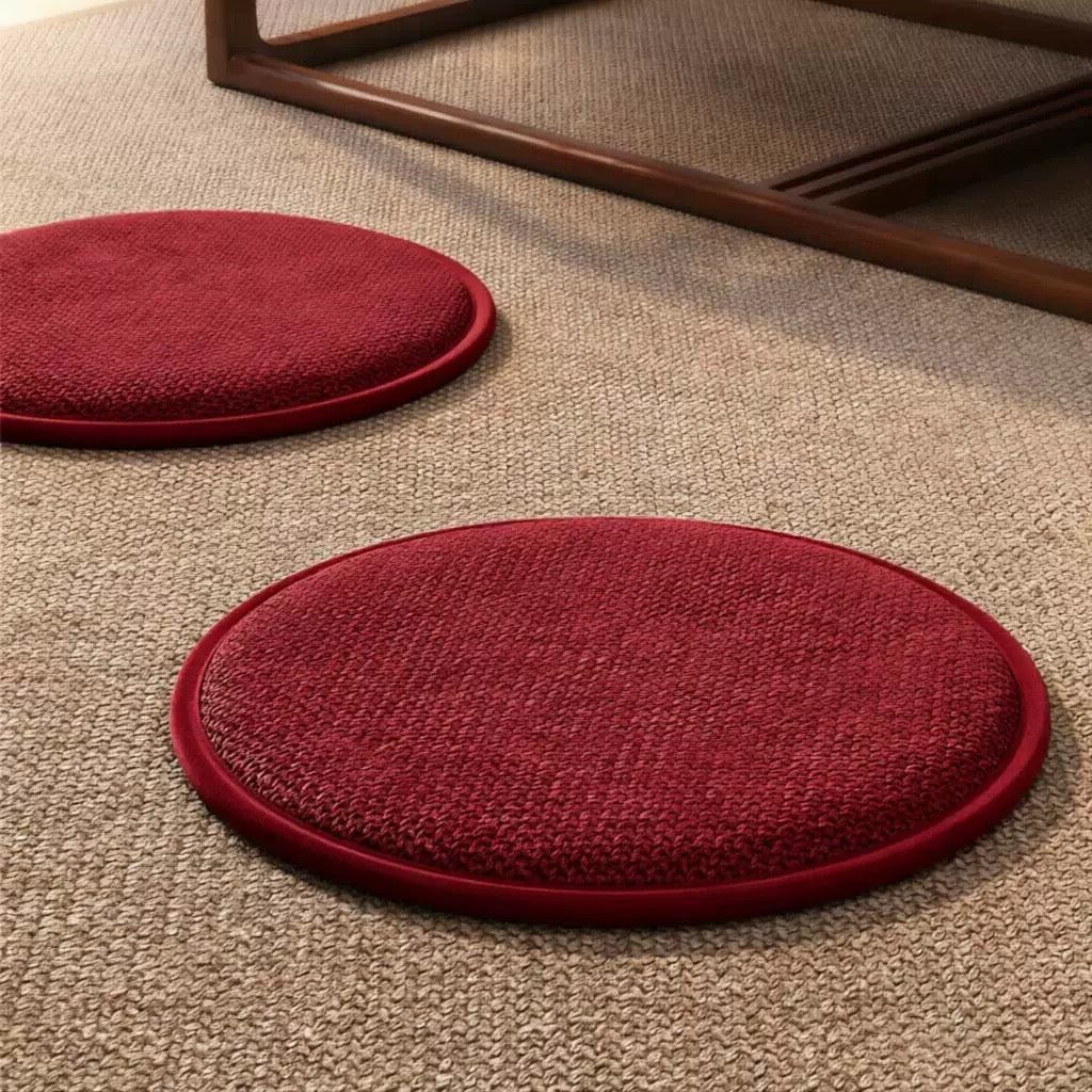 日式純色圓形坐墊 榻榻米地板墊 Japanese Round Floor Cushion — Woven Seat Pad
