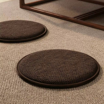 日式純色圓形坐墊 榻榻米地板墊 Japanese Round Floor Cushion — Woven Seat Pad
