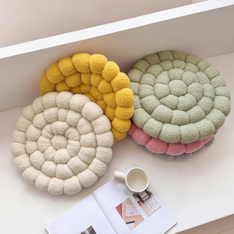 日式泡泡雲朵坐墊 羊羔絨蒲團地板墊 42cm Bubble Cloud Floor Cushion — Bouclé Seat Pad