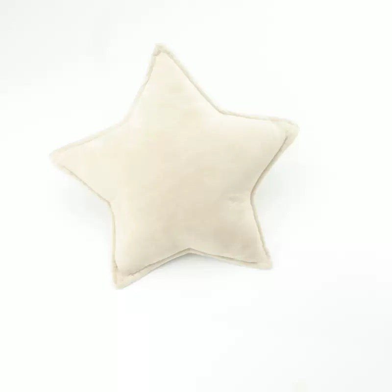 北歐風星星月亮絲絨抱枕 兒童房安撫枕／拍照道具 40cm Velvet Star & Moon Cushion