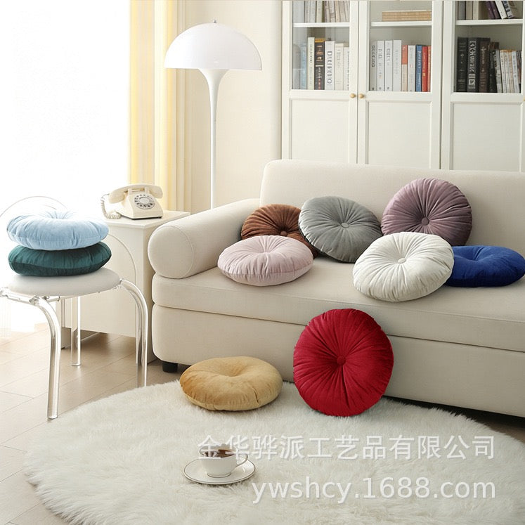 荷蘭絨南瓜坐墊 圓形褶皺蒲團／椅墊 45cm Velvet Pumpkin Round Cushion