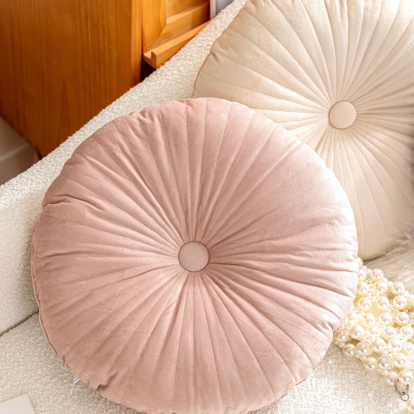 荷蘭絨南瓜坐墊 圓形褶皺蒲團／椅墊 45cm Velvet Pumpkin Round Cushion