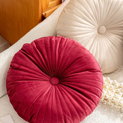 荷蘭絨南瓜坐墊 圓形褶皺蒲團／椅墊 45cm Velvet Pumpkin Round Cushion