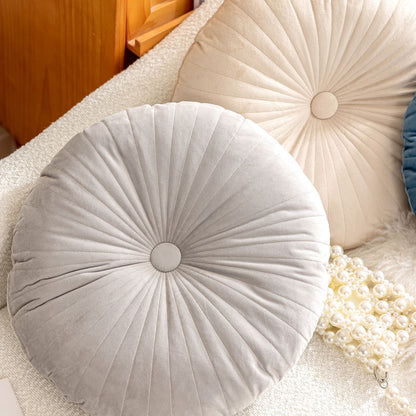 荷蘭絨南瓜坐墊 圓形褶皺蒲團／椅墊 45cm Velvet Pumpkin Round Cushion