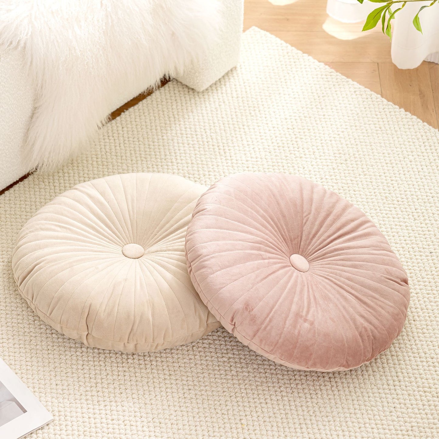 荷蘭絨南瓜坐墊 圓形褶皺蒲團／椅墊 45cm Velvet Pumpkin Round Cushion