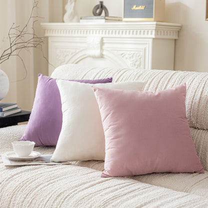 純色荷蘭絨方形抱枕（連枕芯）可拆洗靠墊 45cm Solid Velvet Square Cushion with Insert