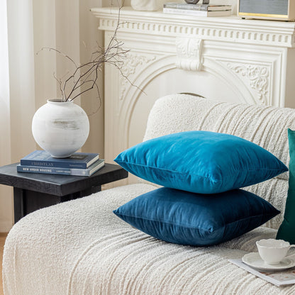 純色荷蘭絨方形抱枕（連枕芯）可拆洗靠墊 45cm Solid Velvet Square Cushion with Insert