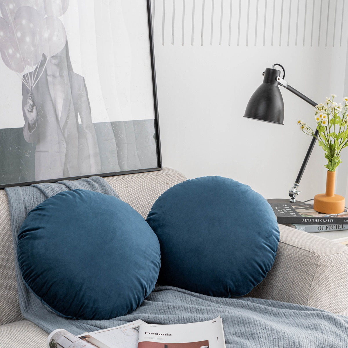 圓形絲絨感統坐墊（連枕芯）Round Velvet Sensory Floor Cushion