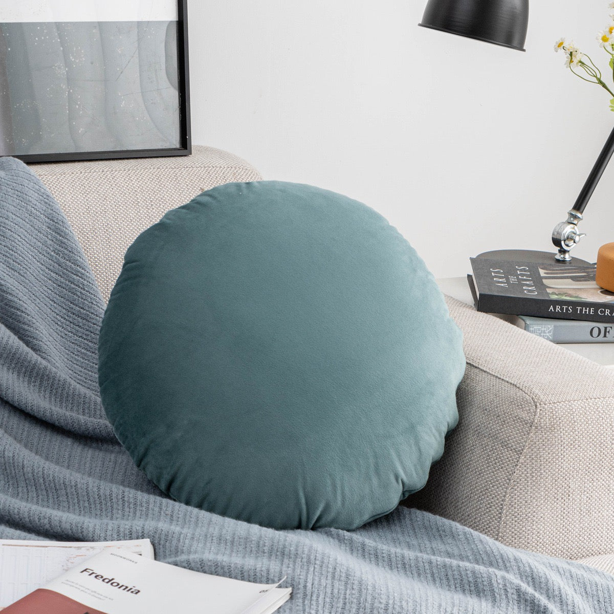 圓形絲絨感統坐墊（連枕芯）Round Velvet Sensory Floor Cushion
