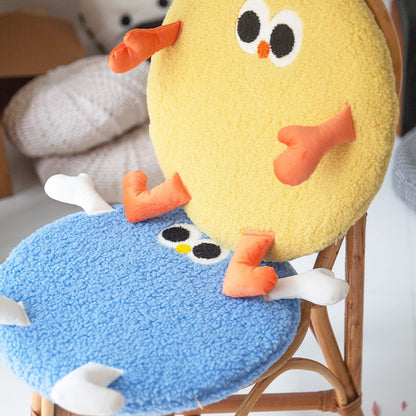 卡通小雞羊羔絨記憶棉坐墊（一套4色）40cm Cartoon Chick Sherpa Memory Foam Seat Cushion – Set of 4