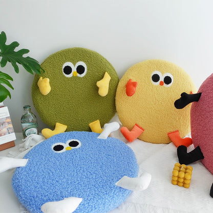 卡通小雞羊羔絨記憶棉坐墊（一套4色）40cm Cartoon Chick Sherpa Memory Foam Seat Cushion – Set of 4