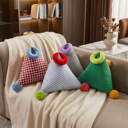 三角提手毛球感統抱枕（一套4款）30cm Triangle Pom-Pom Handle Sensory Cushion – Set of 4