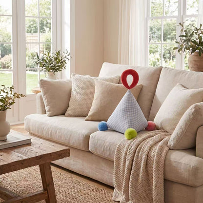 三角提手毛球感統抱枕（一套4款）30cm Triangle Pom-Pom Handle Sensory Cushion – Set of 4