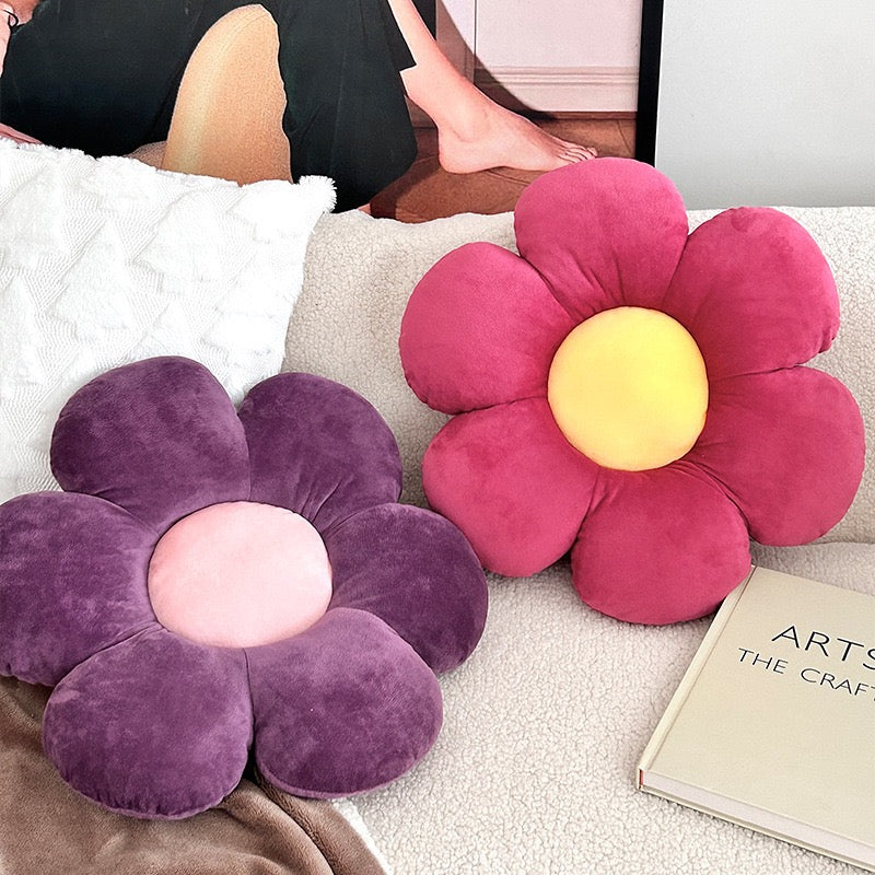 毛絨小雛菊花朵坐墊抱枕（一套6色）45cm Plush Daisy Flower Floor Cushion – Set of 6