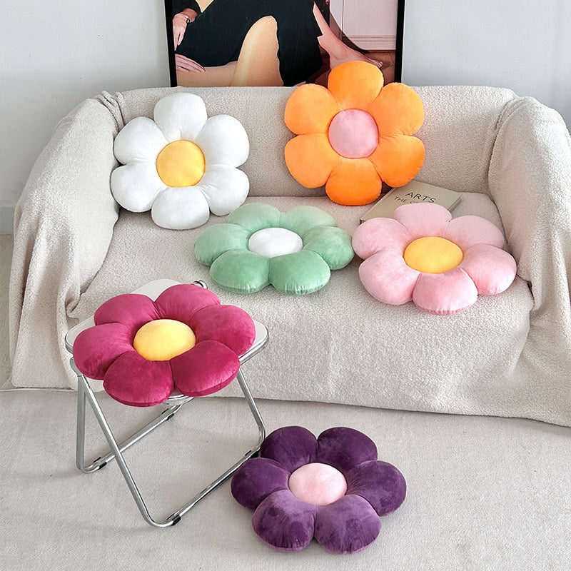 毛絨小雛菊花朵坐墊抱枕（一套6色）45cm Plush Daisy Flower Floor Cushion – Set of 6