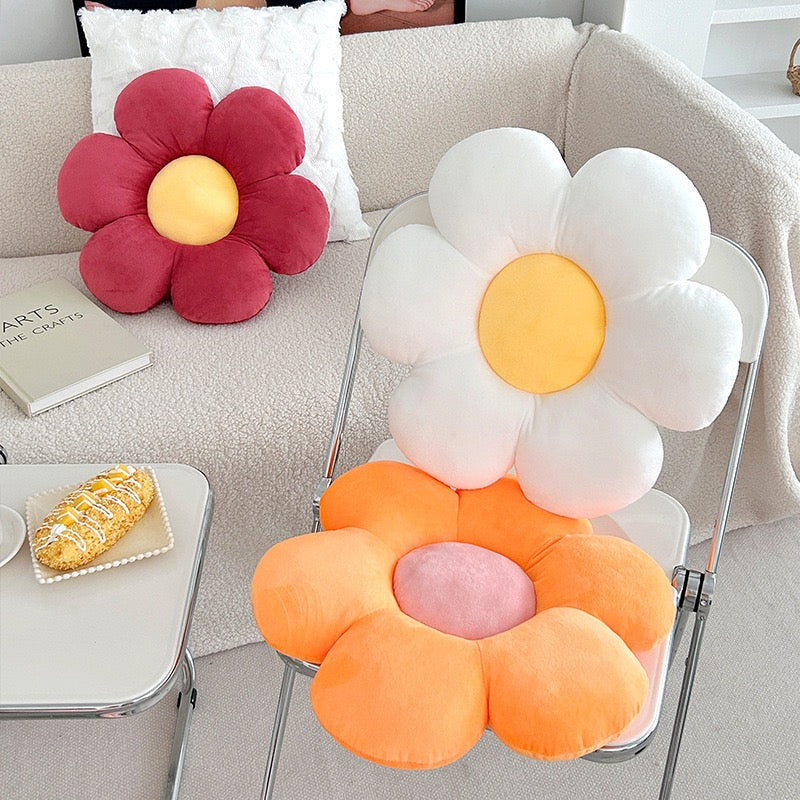 毛絨小雛菊花朵坐墊抱枕（一套6色）45cm Plush Daisy Flower Floor Cushion – Set of 6