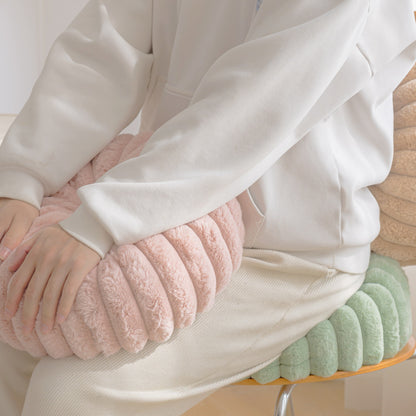 南瓜條紋毛絨圓形抱枕 直徑35cm Ribbed Faux Fur Round Cushion