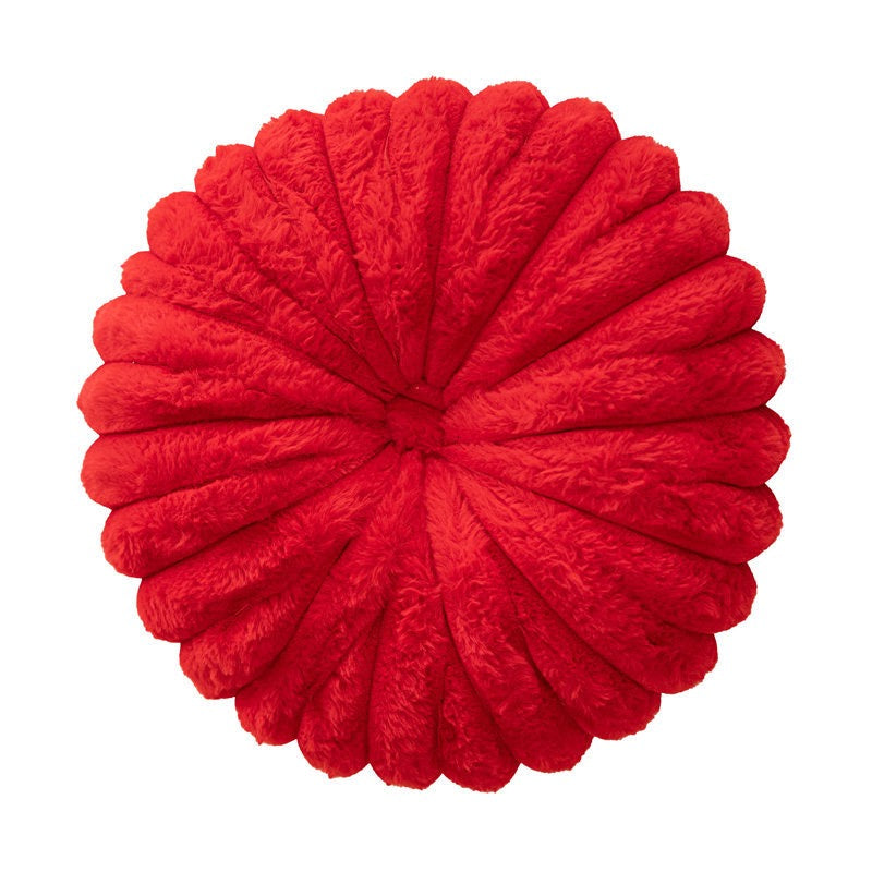 南瓜條紋毛絨圓形抱枕 直徑35cm Ribbed Faux Fur Round Cushion