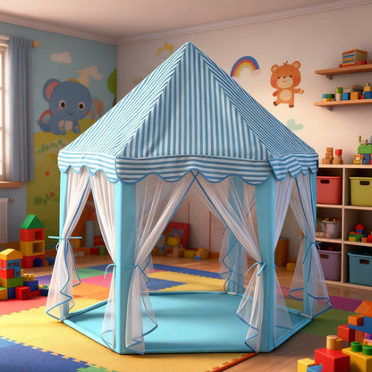 六角公主帳篷 紗簾遊戲屋 Hexagonal Play Tent with Tulle Curtains
