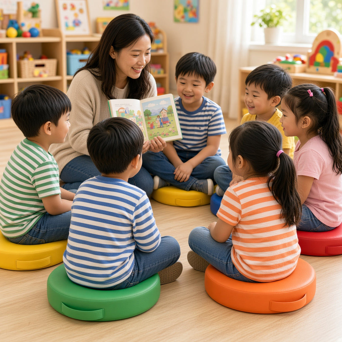 兒童圓形坐墊 一套五件 Kids Round Floor Cushion