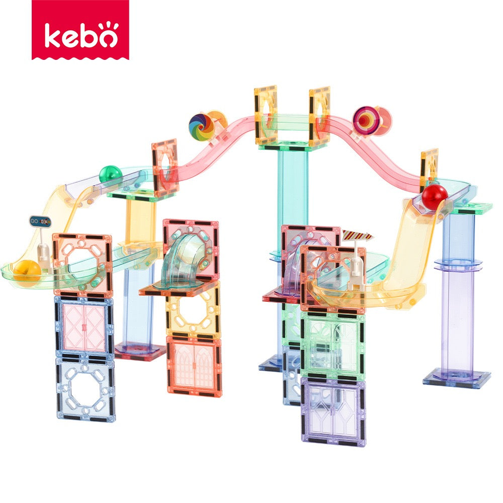 磁力片軌道滾球積木 158/208 件裝 Magnetic Marble Run Building Set