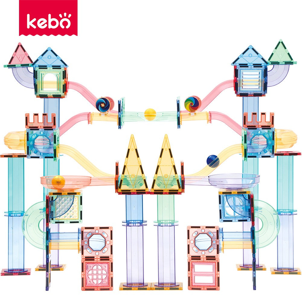 磁力片軌道滾球積木 158/208 件裝 Magnetic Marble Run Building Set