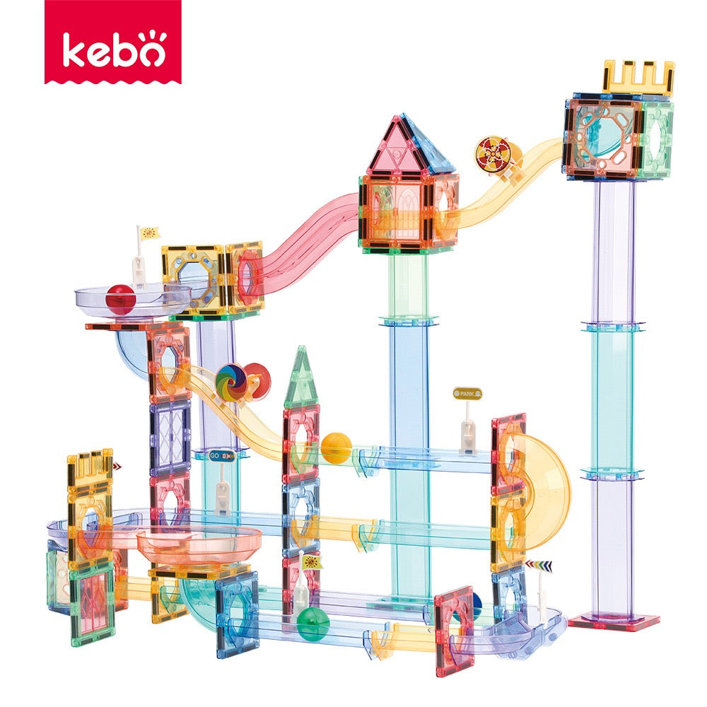 磁力片軌道滾球積木 158/208 件裝 Magnetic Marble Run Building Set