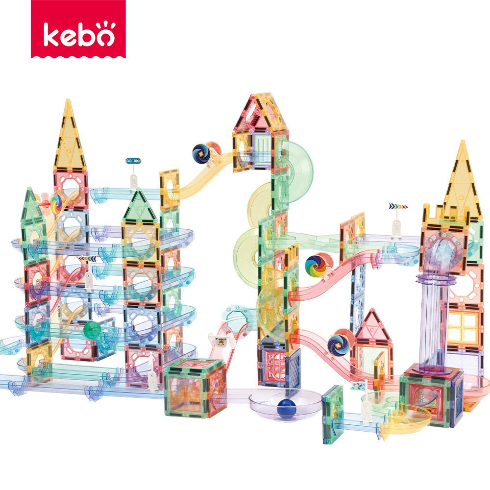 磁力片軌道滾球積木 158/208 件裝 Magnetic Marble Run Building Set