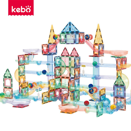 磁力片軌道滾球積木 158/208 件裝 Magnetic Marble Run Building Set