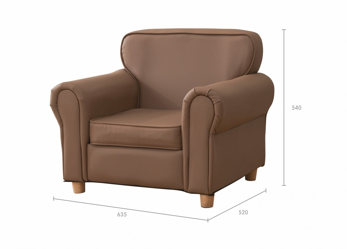 Masterkidz 奶茶色扶手兒童沙發 Neutral Tan Kids' Armrest Sofa