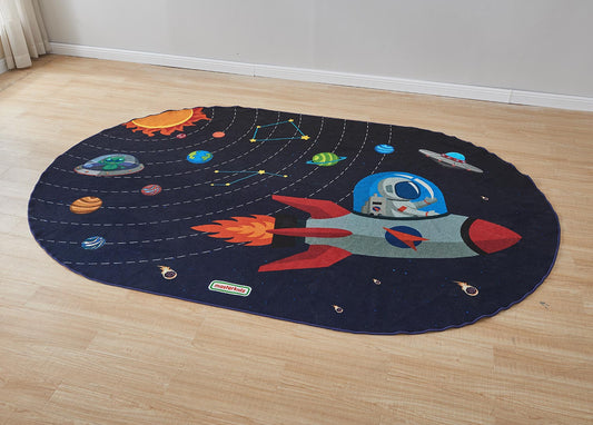 Masterkidz 外太空橢圓地毯 Outer Space Oval Classroom Rug