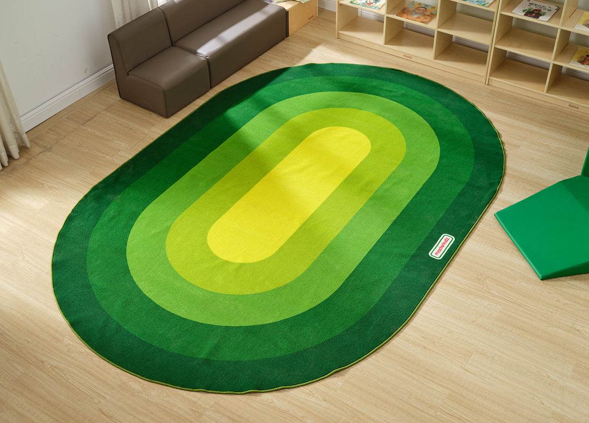 Masterkidz 綠色橢圓課室地毯 Green Oval Classroom Rug