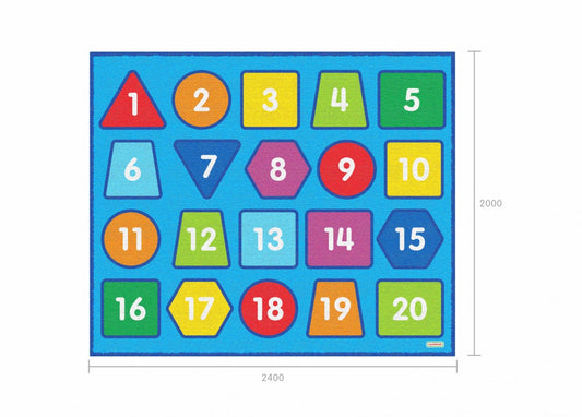 Masterkidz 數字形狀課室地毯 Numbers & Shapes Classroom Rug