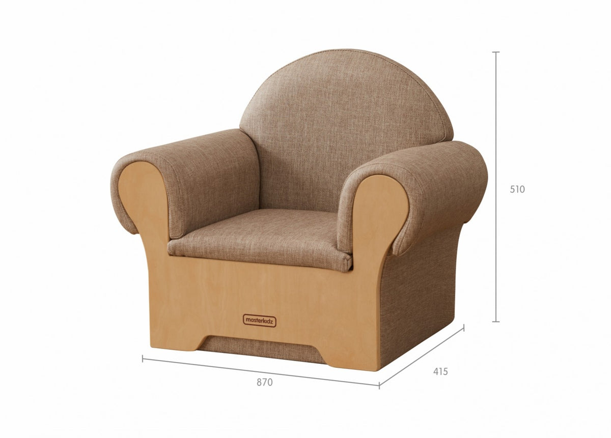 Masterkidz 織紋木飾兒童沙發 Woven-Look Kids' Sofa with Wood Trim