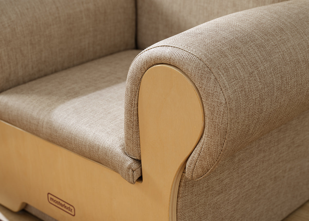Masterkidz 織紋木飾兒童沙發 Woven-Look Kids' Sofa with Wood Trim