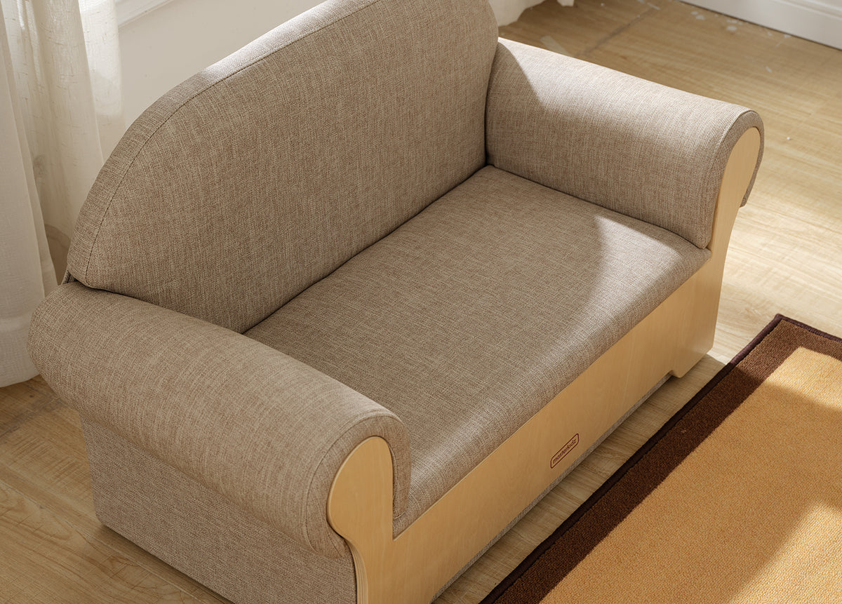 Masterkidz 織紋木飾兒童沙發 Woven-Look Kids' Sofa with Wood Trim