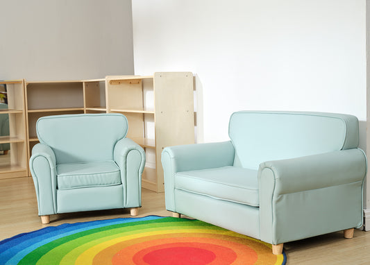 Masterkidz 粉藍扶手兒童沙發 Baby Blue Kids' Armrest Sofa