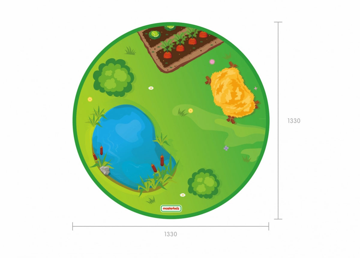 Masterkidz 農場圓形地毯 直徑133cm Farm Round Play Rug