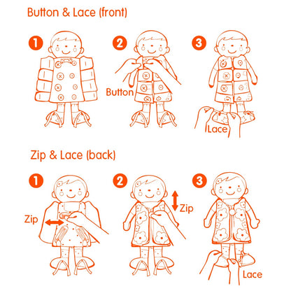 K's Kids 2 in 1 自理訓練布偶 Dress Up Doll
