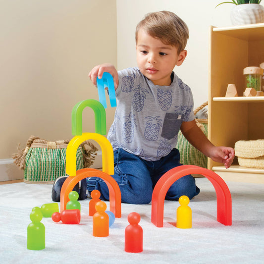 Guidecraft 探索彩虹高拱門 Discovery Stackers - Tall Arch Rainbow Color