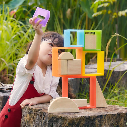 Guidecraft 探索彩虹色正方積木 Discovery Squares Rainbow Color