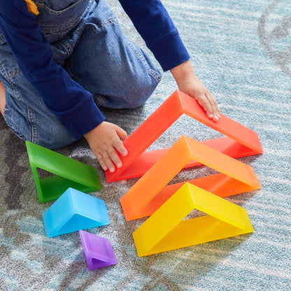 Guidecraft 探索彩虹色三角積木 Discovery Triangles Rainbow Colors