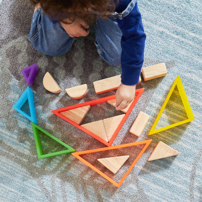 Guidecraft 探索彩虹色三角積木 Discovery Triangles Rainbow Colors