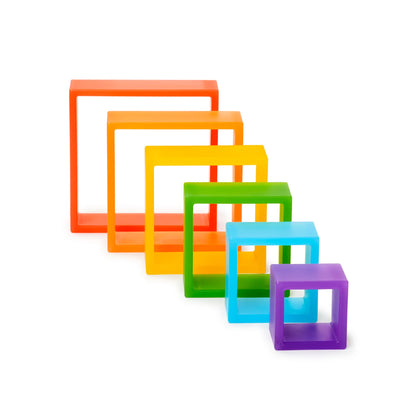 Guidecraft 探索彩虹色正方積木 Discovery Squares Rainbow Color