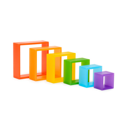 Guidecraft 探索彩虹色正方積木 Discovery Squares Rainbow Color
